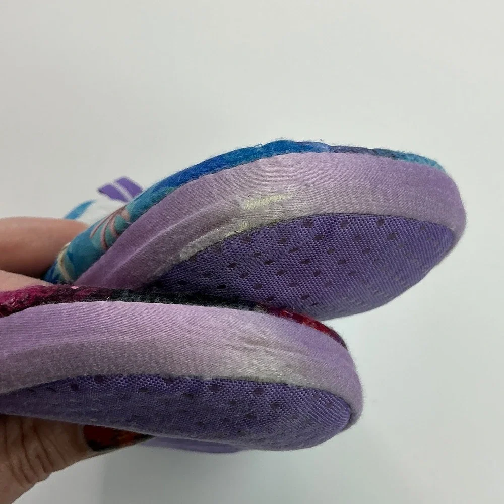 Disney Blue Frozen Slippers Kids 11/12 Anna Elsa Sparkle House Shoes